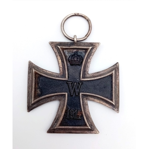 240 - WW1 German Iron Cross 2nd Class in Case. Ring stamped “K.O” for Königlich Muenzamt Orden.