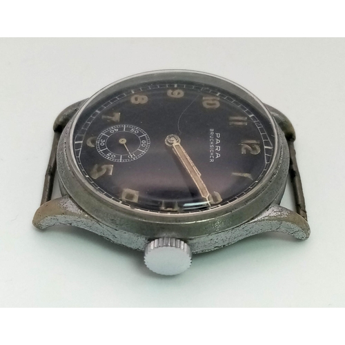 278 - WW2 German Africa Corps Para Bruchsicher Wrist Watch. Works well.