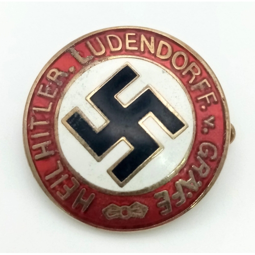 323 - 3rd Reich NSDAP Sympathiser Badge. Hitler Ludendorff V. Gräfe.