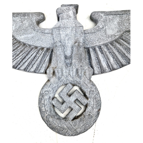 43 - 3rd Reich Art Deco Style Aluminium Wall Eagle. 94cm x 32cm.