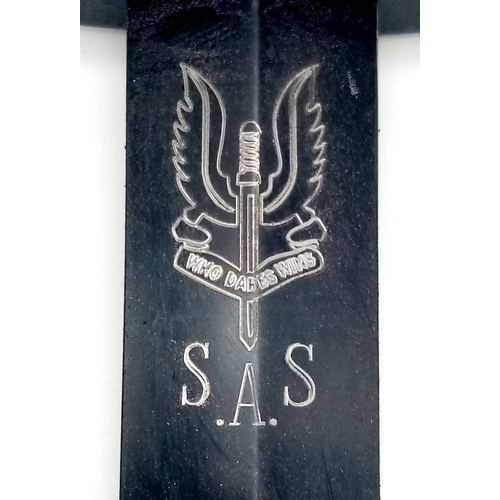 501 - British Made Current Day Commando Dagger with S.A.S Badge Etched on the Blade.