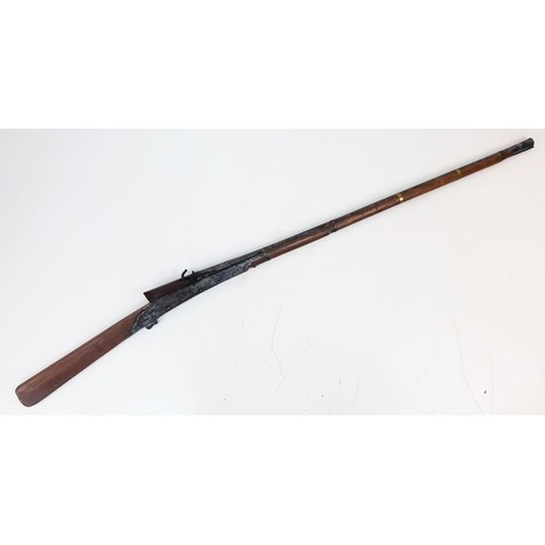 1206 - An Antique Matchlock Rifle. 154cm Length Issue No 307 to Stock.