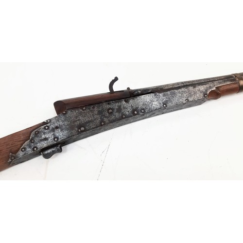 1206 - An Antique Matchlock Rifle. 154cm Length Issue No 307 to Stock.