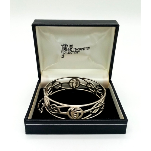 631 - A Vintage Excellent Condition Scottish Rennie Mackintosh Design Hallmarked Silver Bracelet in Origin... 