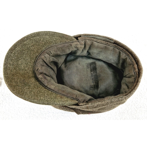 88 - WW2 German Early 1943 Model Waffen SS Officers Field Cap with White Piping and Plain Buttons.