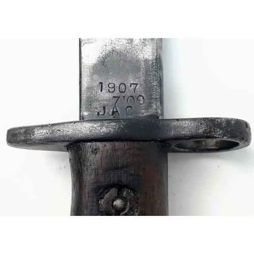 390 - RARE British Naval 1907 Pattern Bayonet. Dated 1909. Maker: J.A.C. (James A. Chapman). Only 300,000 ... 