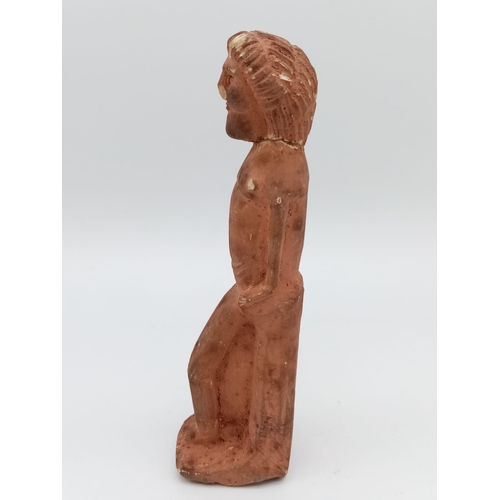 610 - An Ancient Egyptian Terracotta Tomb Figure 14cm Tall, Likely the Image of a Pharaoh or God. Historic... 