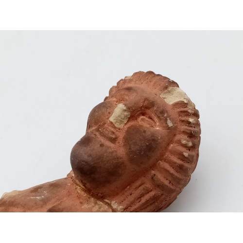 610 - An Ancient Egyptian Terracotta Tomb Figure 14cm Tall, Likely the Image of a Pharaoh or God. Historic... 