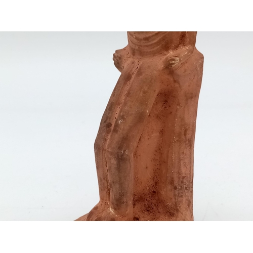 610 - An Ancient Egyptian Terracotta Tomb Figure 14cm Tall, Likely the Image of a Pharaoh or God. Historic... 