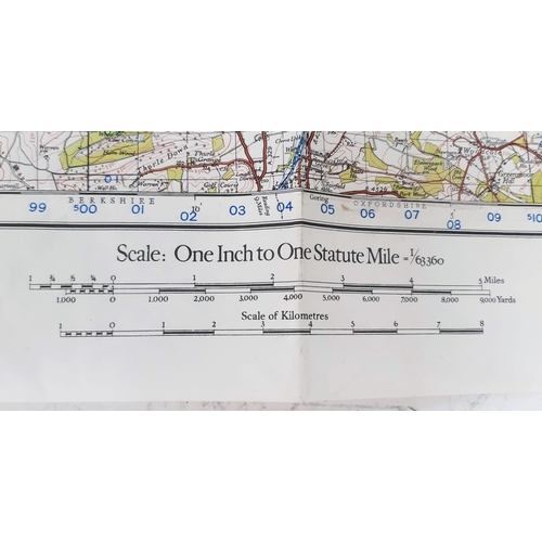 416 - A Good Condition WW2 1940/41War Office Issue Map of Oxford and Henley on Thames. 74 x 56cm