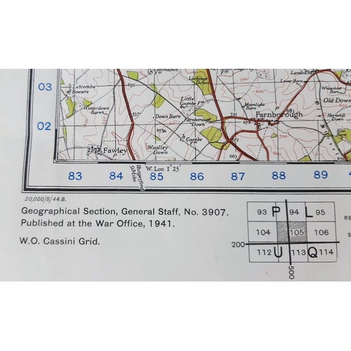 416 - A Good Condition WW2 1940/41War Office Issue Map of Oxford and Henley on Thames. 74 x 56cm