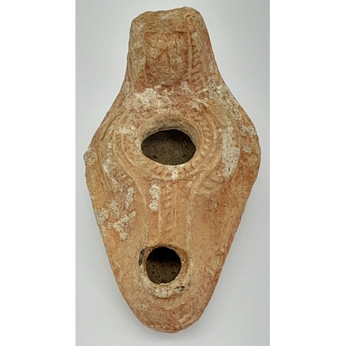 617 - An Ancient Egyptian Terracotta Oil Lamp (Believed to be Tomb Find), 10cm Long