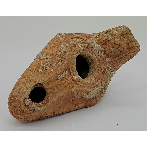 617 - An Ancient Egyptian Terracotta Oil Lamp (Believed to be Tomb Find), 10cm Long