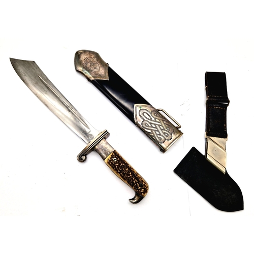 29 - 3rd Reich R.A.D Hewer Dagger Model 1934 Maker: Eichorn with impossible to find hanger – all well mar... 