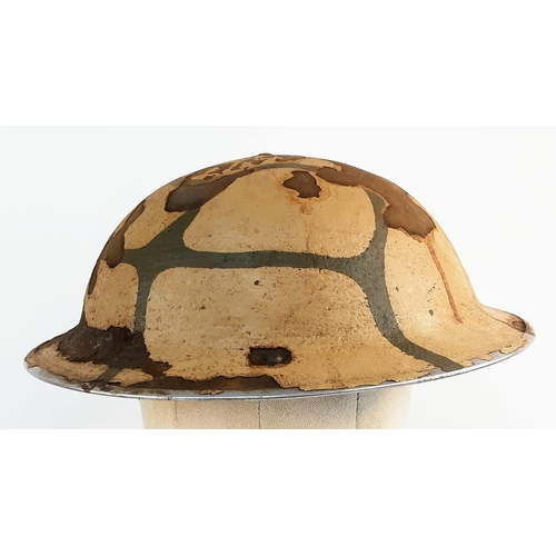 115 - WW2 British MK II Helmet Painted in Malta Camouflage. Malta was one of the most bombed places during... 