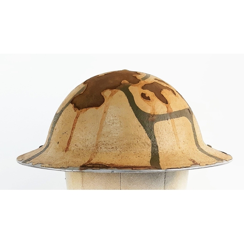 115 - WW2 British MK II Helmet Painted in Malta Camouflage. Malta was one of the most bombed places during... 