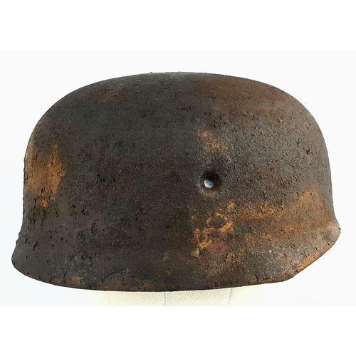 226 - WW2 German Luftwaffe Double Decal Fallschirmjäger Helmet found near Klintsy, Russia.