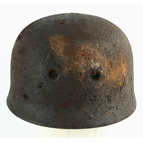 226 - WW2 German Luftwaffe Double Decal Fallschirmjäger Helmet found near Klintsy, Russia.