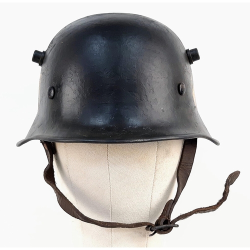 233 - 3rd Reich Early Waffen SS Lightweight M18 Helmet with Hand-Painted Decals.