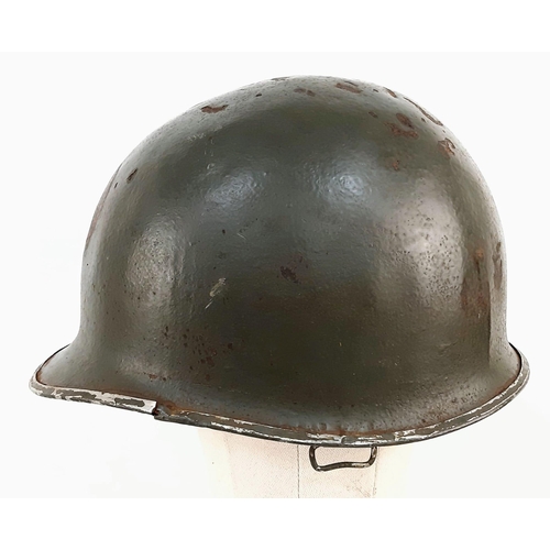 355 - WW2 US 27th Infantry Division Swivel Bale M1 Helmet.