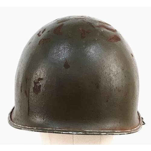 355 - WW2 US 27th Infantry Division Swivel Bale M1 Helmet.