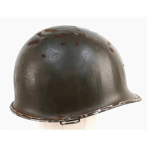 355 - WW2 US 27th Infantry Division Swivel Bale M1 Helmet.