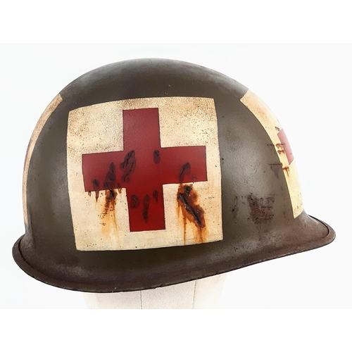 432 - Vietnam War Era US M1 Medics Helmet.