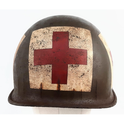 432 - Vietnam War Era US M1 Medics Helmet.