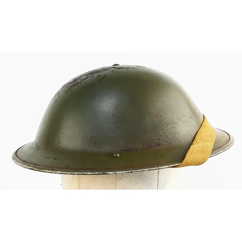 694 - WW2 British MKII Helmet Dated 1939 with Polish Insignia.