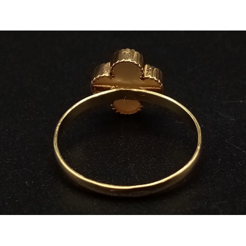 440 - 18K Yellow Gold VCA STYLE RING 1.6G SIZE L