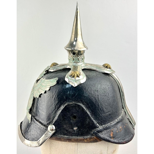 159 - WW1 Imperial German Restored 1845 Model Bayen Dragoner Regiment No.20 Officers Pickelhaube.