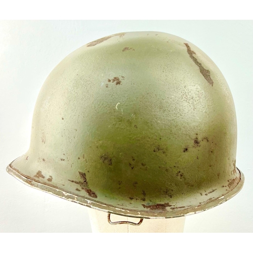 340 - WW2 U.S. 28th Infantry Division Swivel Bale Front Seam Helmet.