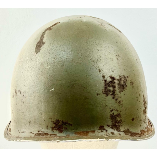 340 - WW2 U.S. 28th Infantry Division Swivel Bale Front Seam Helmet.