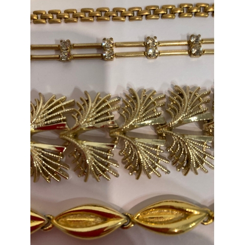 420 - Selection of superior Quality Gold tone costume jewellery bracelets.