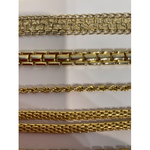 420 - Selection of superior Quality Gold tone costume jewellery bracelets.