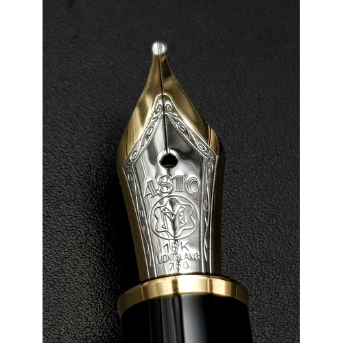 666 - A Rare Limited Edition Solid 950 Platinum Mont Blanc Fountain Pen. Model: FP 144 SOL Platinum M. Com... 