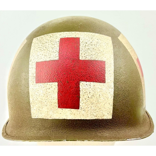 230 - Vietnam War Era US M1 Medics Helmet.