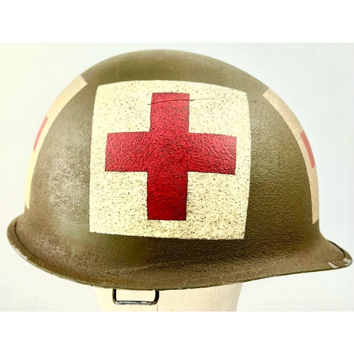 230 - Vietnam War Era US M1 Medics Helmet.