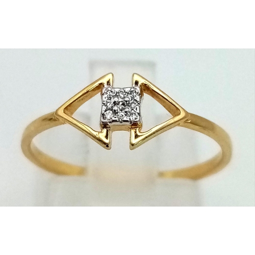 513 - 18K Yellow Gold DIAMOND SET RING 1.3G SIZE M