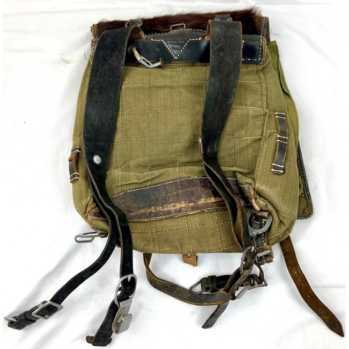 600 - WW2 German Army 1943 Dated Tournister “Pony” Pack. Favoured by the Hitler Youth as the small.