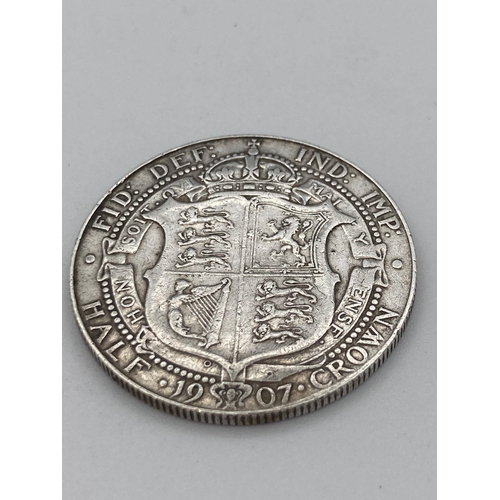 602 - SILVER HALF CROWN 1907 in very fine condition.