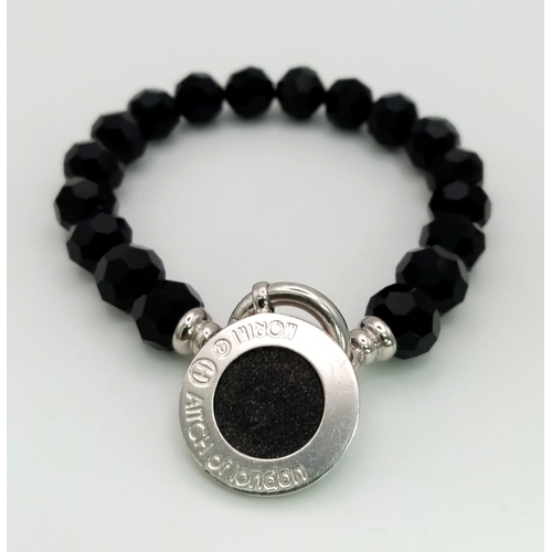 739 - STERLING SILVER ONYX BRACELET 30G