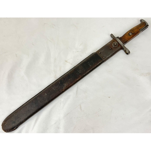 212 - WW1 American M1905 Springfield Bayonet Dated 1908. Maker: Springfield Armoury.