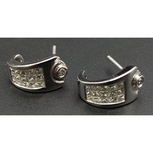 263 - 14K White Gold DIAMOND EARRINGS NEED BACKS 0.40CT 2.8G