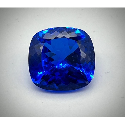 290 - A 27ct Ice-Blue Tanzanite Gemstone. Cushion-cut with 18 x 18 x 10mm dimensions. No visible inclusion... 