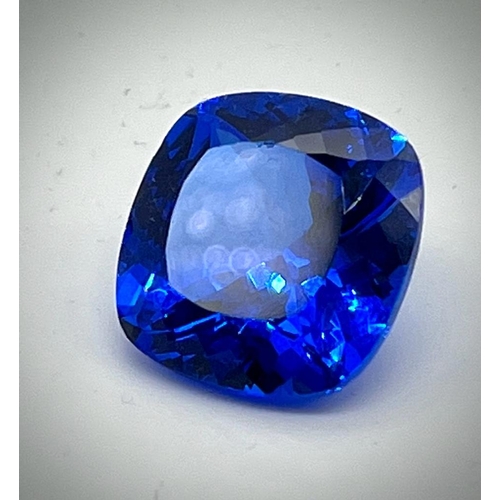 290 - A 27ct Ice-Blue Tanzanite Gemstone. Cushion-cut with 18 x 18 x 10mm dimensions. No visible inclusion... 