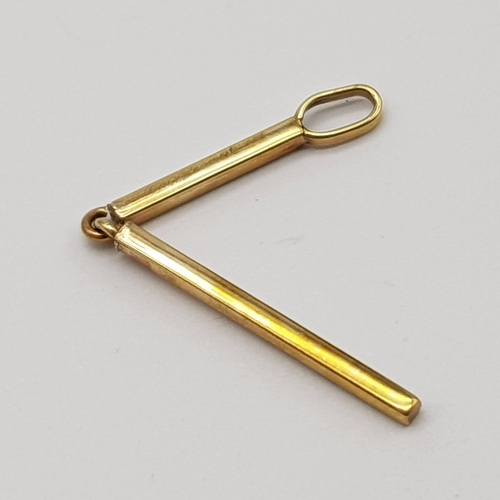 1190 - 9k yellow gold 2 bar articulated pendant 0.4g