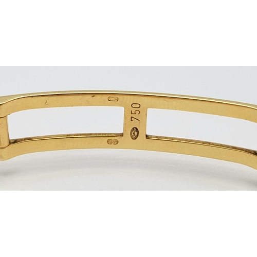 639 - CARTIER 18K GOLD WATCH, WITH DIAMOND BEZEL AND LINKAGE. QUARTZ MOVEMENT. 24MM. VERIFIED BY THE OFFIC... 