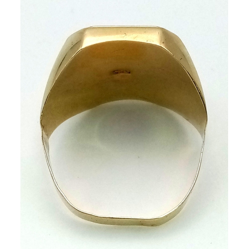 744 - A Vintage 14K Yellow Gold and Onyx Signet Ring. Size V. 5.32g total weight. Ref: 6-2721