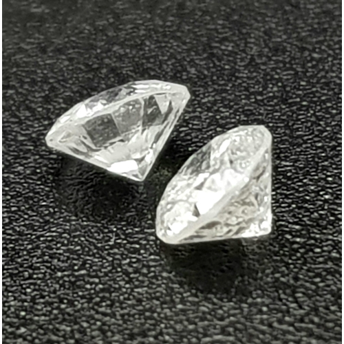 291 - PAIR OF ROUND BRILLIANT CUT DIAMONDS 0.40CT TOTAL